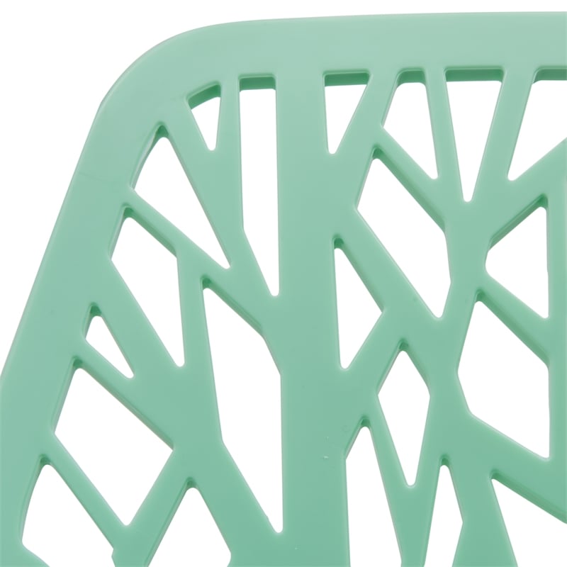 LeisureMod Modern Asbury Dining Side Chair With Chromed Legs in Mint