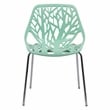 LeisureMod Modern Asbury Dining Side Chair With Chromed Legs in Mint Set of 2