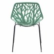 LeisureMod Modern Asbury Dining Side Chair With Chromed Legs in Mint Set of 2
