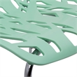 LeisureMod Modern Asbury Dining Side Chair With Chromed Legs in Mint Set of 2