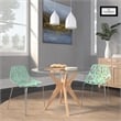 LeisureMod Modern Asbury Dining Side Chair With Chromed Legs in Mint Set of 2