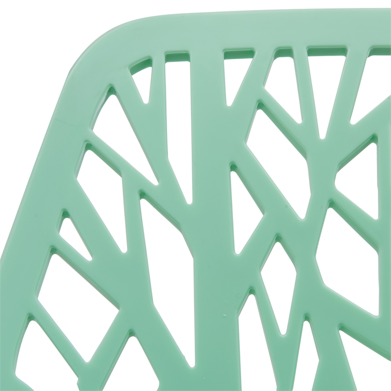 LeisureMod Modern Asbury Dining Side Chair With Chromed Legs in Mint Set of 4