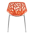 LeisureMod Modern Asbury Dining Side Chair With Chromed Legs in Orange Set of 2