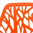 LeisureMod Modern Asbury Dining Side Chair With Chromed Legs in Orange Set of 2