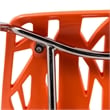 LeisureMod Modern Asbury Dining Side Chair With Chromed Legs in Orange Set of 2