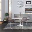 LeisureMod Modern Asbury Dining Side Chair With Chromed Legs in Taupe Set of 4