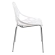 LeisureMod Modern Asbury Dining Side Chair With Chromed Legs in White Set of 2