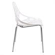 LeisureMod Modern Asbury Dining Side Chair With Chromed Legs in White Set of 4