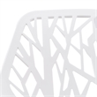 LeisureMod Modern Asbury Dining Side Chair With Chromed Legs in White Set of 4