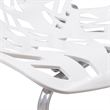 LeisureMod Modern Asbury Dining Side Chair With Chromed Legs in White Set of 4