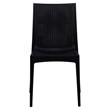 LeisureMod Modern Weave Mace Indoor Outdoor Dining Chair in Black