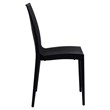 LeisureMod Modern Weave Mace Indoor Outdoor Dining Chair in Black