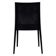 LeisureMod Modern Weave Mace Indoor Outdoor Dining Chair in Black