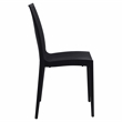 LeisureMod Modern Weave Mace Indoor Outdoor Dining Chair in Black Set of 4