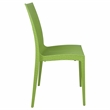 LeisureMod Modern Weave Mace Indoor Outdoor Dining Chair in Green Set of 2