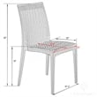 LeisureMod Modern Weave Mace Indoor Outdoor Dining Chair in Orange