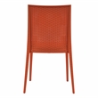 LeisureMod Modern Weave Mace Indoor Outdoor Dining Chair in Orange Set of 2