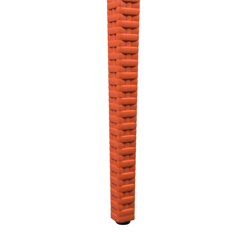 LeisureMod Modern Weave Mace Indoor Outdoor Dining Chair in Orange Set of 2