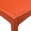 LeisureMod Modern Weave Mace Indoor Outdoor Dining Chair in Orange Set of 4