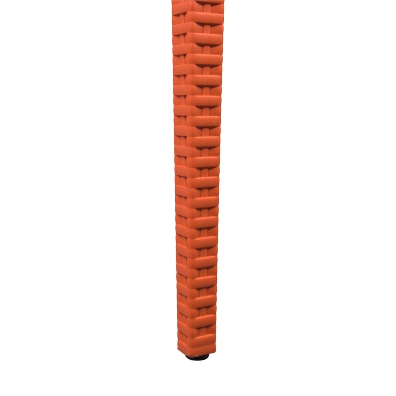LeisureMod Modern Weave Mace Indoor Outdoor Dining Chair in Orange Set of 4