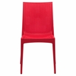 LeisureMod Modern Weave Mace Indoor Outdoor Dining Chair in Red