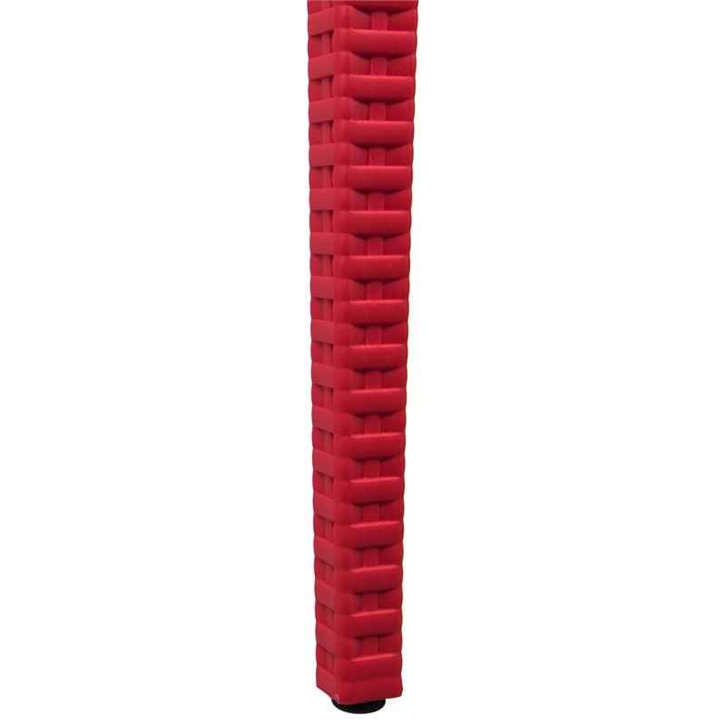 LeisureMod Modern Weave Mace Indoor Outdoor Dining Chair in Red