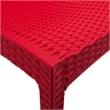 LeisureMod Modern Weave Mace Indoor Outdoor Dining Chair in Red Set of 4