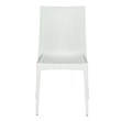 LeisureMod Modern Weave Mace Indoor Outdoor Dining Chair in White Set of 4