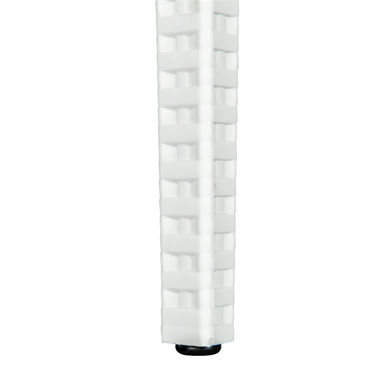 LeisureMod Modern Weave Mace Indoor Outdoor Dining Chair in White Set of 4