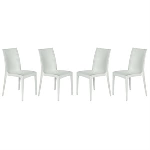 leisuremod modern weave mace indoor outdoor dining side chair in white