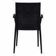LeisureMod Modern Weave Mace Indoor Outdoor Dining Armchair in Black