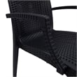LeisureMod Modern Weave Mace Indoor Outdoor Dining Armchair in Black