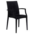 LeisureMod Modern Weave Mace Indoor Outdoor Dining Armchair in Black
