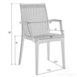 LeisureMod Modern Weave Mace Indoor Outdoor Dining Armchair in Black Set of 2