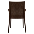 LeisureMod Modern Weave Mace Indoor Outdoor Dining Armchair in Brown