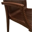 LeisureMod Modern Weave Mace Indoor Outdoor Dining Armchair in Brown Set of 2