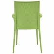 LeisureMod Modern Weave Mace Indoor Outdoor Dining Armchair in Green