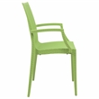LeisureMod Modern Weave Mace Indoor Outdoor Dining Armchair in Green Set of 2
