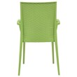 LeisureMod Modern Weave Mace Indoor Outdoor Dining Armchair in Green Set of 4