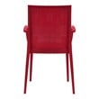 LeisureMod Modern Weave Mace Indoor Outdoor Dining Armchair in Red