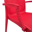 LeisureMod Modern Weave Mace Indoor Outdoor Dining Armchair in Red