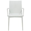 LeisureMod Modern Weave Mace Indoor Outdoor Dining Armchair in White