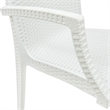 LeisureMod Modern Weave Mace Indoor Outdoor Dining Armchair in White Set of 2