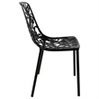 LeisureMod Devon Modern Indoor Outdoor Aluminum Dining Chair in Black Set of 2