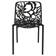 LeisureMod Devon Modern Indoor Outdoor Aluminum Dining Chair in Black Set of 2