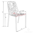 LeisureMod Devon Modern Indoor Outdoor Aluminum Dining Chair in Black Set of 2
