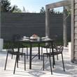 LeisureMod Devon Modern Indoor Outdoor Aluminum Dining Chair in Black Set of 4