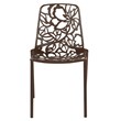 LeisureMod Devon Modern Indoor Outdoor Aluminum Dining Chair in Brown Set of 4