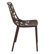 LeisureMod Devon Modern Indoor Outdoor Aluminum Dining Chair in Brown Set of 4