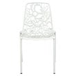 LeisureMod Devon Modern Indoor Outdoor Aluminum Dining Chair in White Set of 2